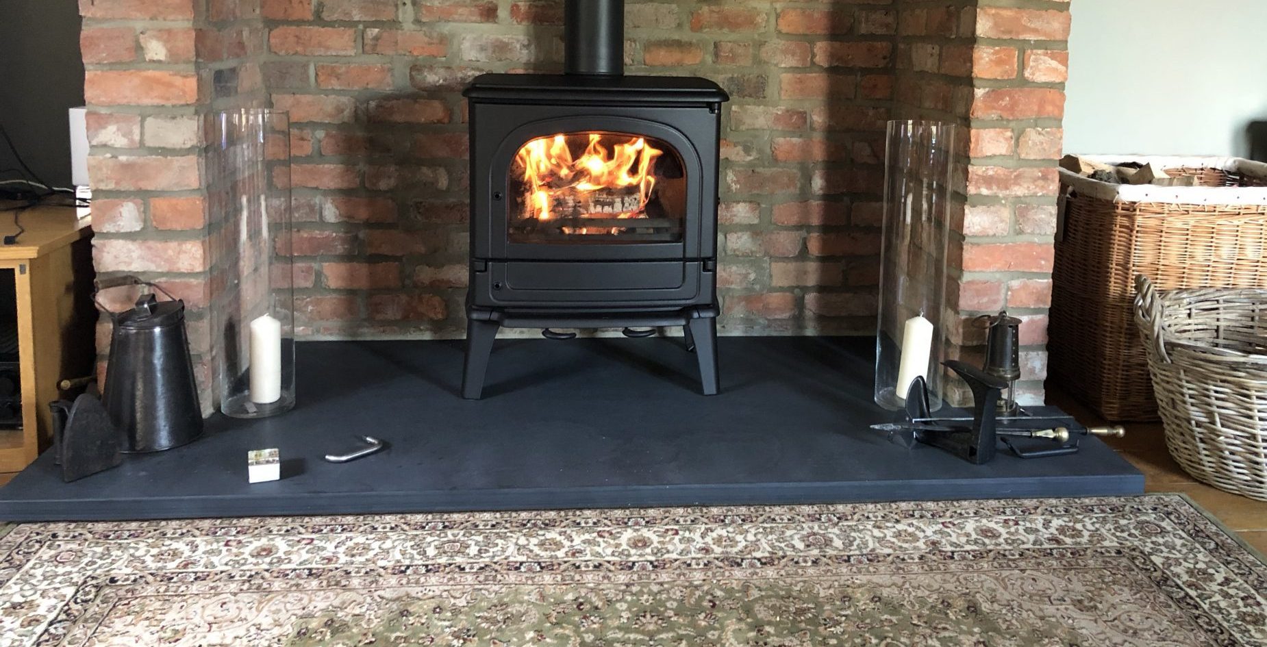 Slate fire hearth wood burning stove 1200 x 900 cut and polished 25mm 