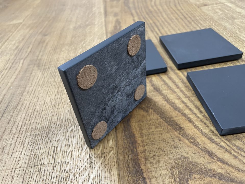 Honed slate coasters 4 pack - Image 3